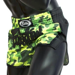 FAIRTEX MUAY THAI SHORTS SLIM CUT BS1710 CAMO GREEN -Boxing Club Store BS1710 Fairtex Green Camo Slim Cut Muay Thai Shorts3