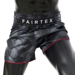 MUAY THAI SHORTS BY FAIRTEX BS1901 STEALTH BLACK