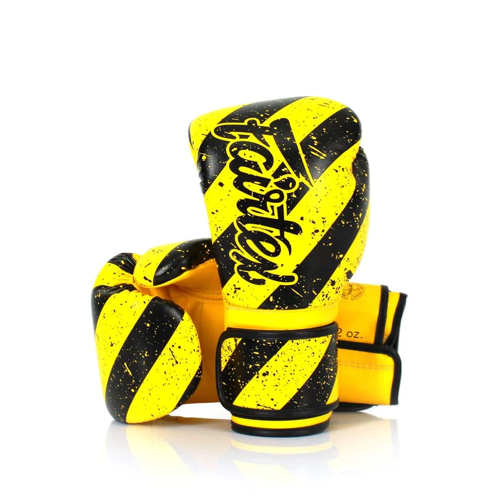 MUAY THAI MICROFIBER BOXING GLOVES FAIRTEX BGV14 - YELLOW ART 1 MUAY THAI MICROFIBER BOXING GLOVES FAIRTEX BGV14 - YELLOW ART