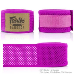 FAIRTEX ELASTIC MESH HANDWRAPS 180’ FULL LENGTH HAND WRAPS - PINK -Boxing Club Store FAIRTEXHANDWRAPSHW4PINK