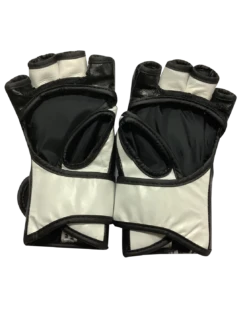 MUAY THAI MMA GLOVES FAIRTEX ULTIMATE COMBAT OPEN THUMB FGV12 - BLACK / WHITE -Boxing Club Store FAIRTEXMMAGLOVESFGV12BLACKWHITE2