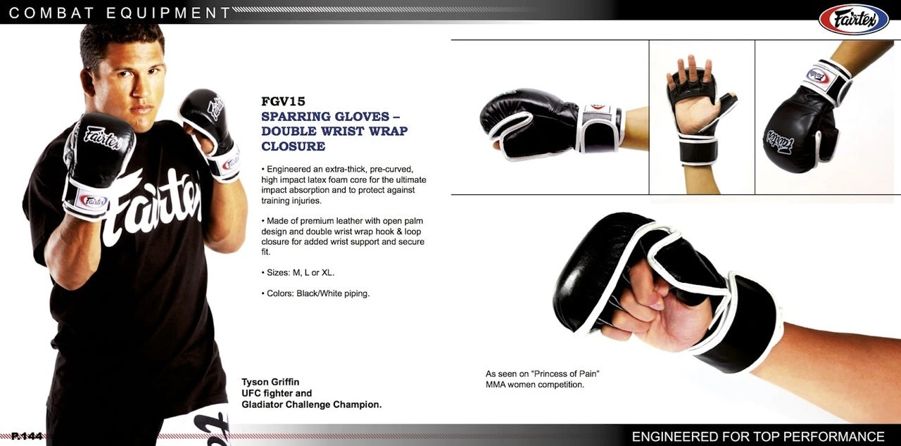 MUAY THAI MMA GLOVES FAIRTEX DOUBLE WRIST WRAP CLOSURE FGV15 - BLUE 2 MUAY THAI MMA GLOVES FAIRTEX DOUBLE WRIST WRAP CLOSURE FGV15 - BLUE - Image 2