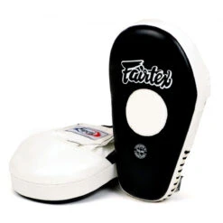 FAIRTEX FOCUS MITTS PRO ANGULAR FMV8 PUNCHING MITTS MUAY THAI - BLACK / WHITE