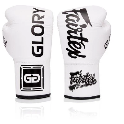 Fairtex Glory BGLG1 Laced White Kickboxing Glove 4 Fairtex Glory BGLG1 Laced White Kickboxing Glove - Image 4