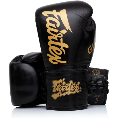 Fairtex Glory BGLG1 Laced Black Kick Boxing Glove 5 Fairtex Glory BGLG1 Laced Black Kick Boxing Glove - Image 5