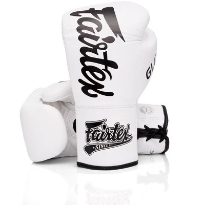 Fairtex Glory BGLG1 Laced White Kickboxing Glove 5 Fairtex Glory BGLG1 Laced White Kickboxing Glove - Image 5