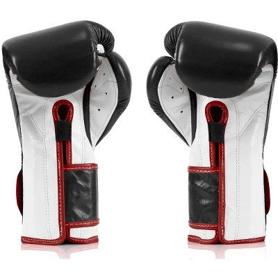 Fairtex BGV9 Mexican Style Black/White/Red Muay Thai Boxing Glove - Heavy Hitter 1 Fairtex BGV9 Mexican Style Black/White/Red Muay Thai Boxing Glove - Heavy Hitter