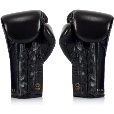 Fairtex Glory BGLG1 Laced Black Kick Boxing Glove 1 Fairtex Glory BGLG1 Laced Black Kick Boxing Glove
