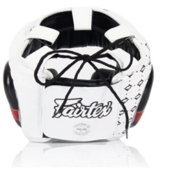 Fairtex HG10 Headgear Head Guard Super Sparring - Black & White