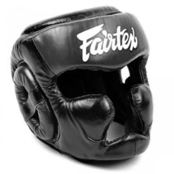 FAIRTEX HEAD GUARDS MUAY DIAGONAL VIEW HG13 - BLACK