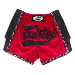 MUAY THAI SHORTS FAIRTEX SLIM CUT BS1703 RED -Boxing Club Store MUAYTHAISHORTSBS1703 RB