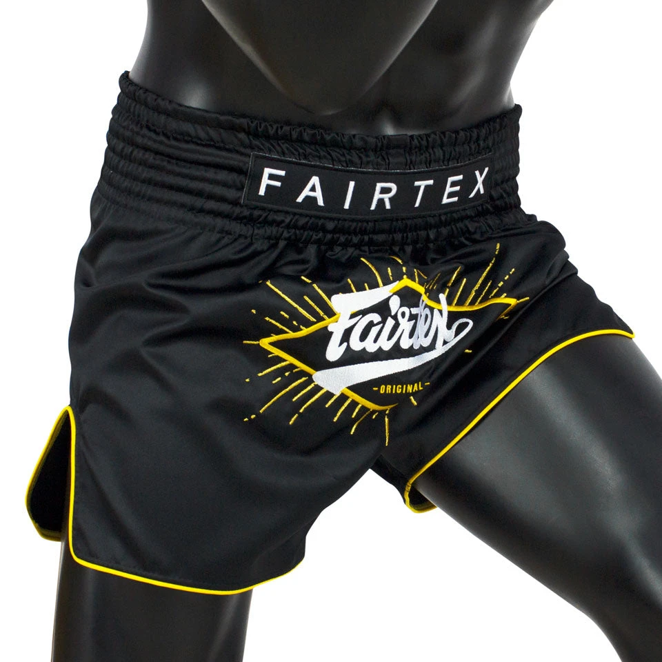 MUAY THAI SHORTS BY FAIRTEX BS1903 BLACK FOCUS 2 MUAY THAI SHORTS BY FAIRTEX BS1903 BLACK FOCUS - Image 2