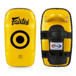 MUAY THAI PADS FAIRTEX CURVED LIGHT WEIGHT KICK PADS - KPLC5 GOLD -Boxing Club Store THAIPADSFAIRTEXKPLC5GOLD
