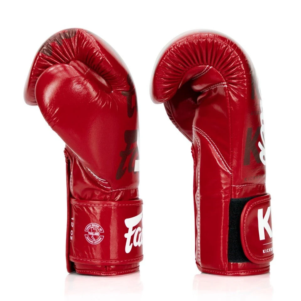 BGV Fairtex X KGP Red Velcro Boxing Gloves 3 BGV Fairtex X KGP Red Velcro Boxing Gloves - Image 3