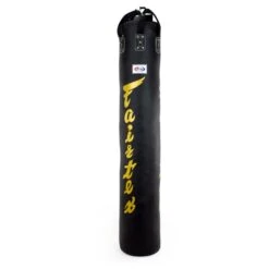 Fairtex 6ft Muay Thai Banana Kick Bag Black/Gold - Filled
