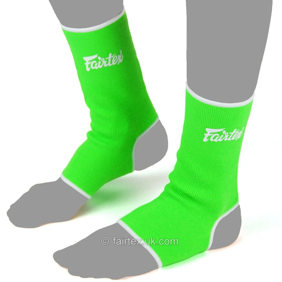 Fairtex AS1 Ankle Supports Green White 2 Fairtex AS1 Ankle Supports Green White - Image 2