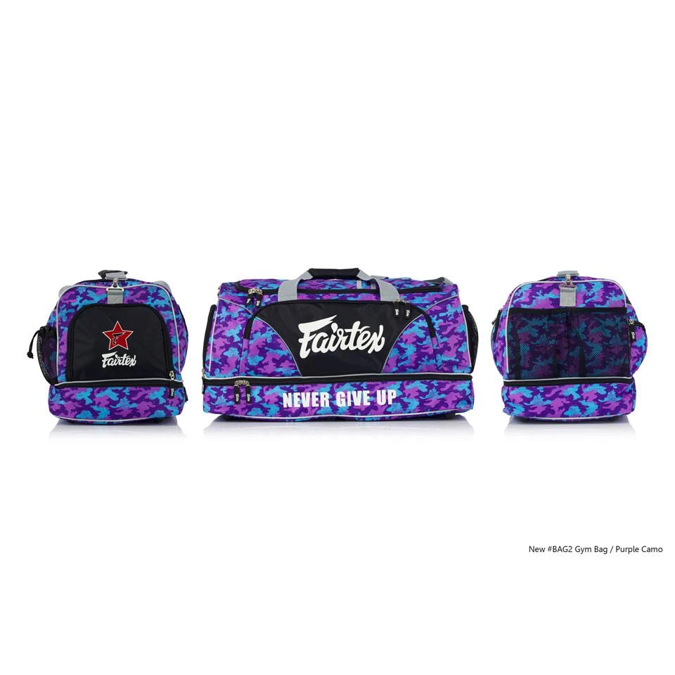 Fairtex BAG2 Purple Camo Heavy Duty Gym Bag 2 Fairtex BAG2 Purple Camo Heavy Duty Gym Bag - Image 2