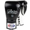 Fairtex Lace-up Sparring Gloves - Black-White