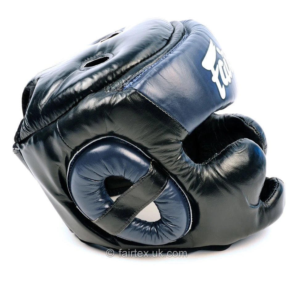 Fairtex Ultimate Full Coverage Headguard - Black And Blue 2 Fairtex Ultimate Full Coverage Headguard - Black And Blue - Image 2