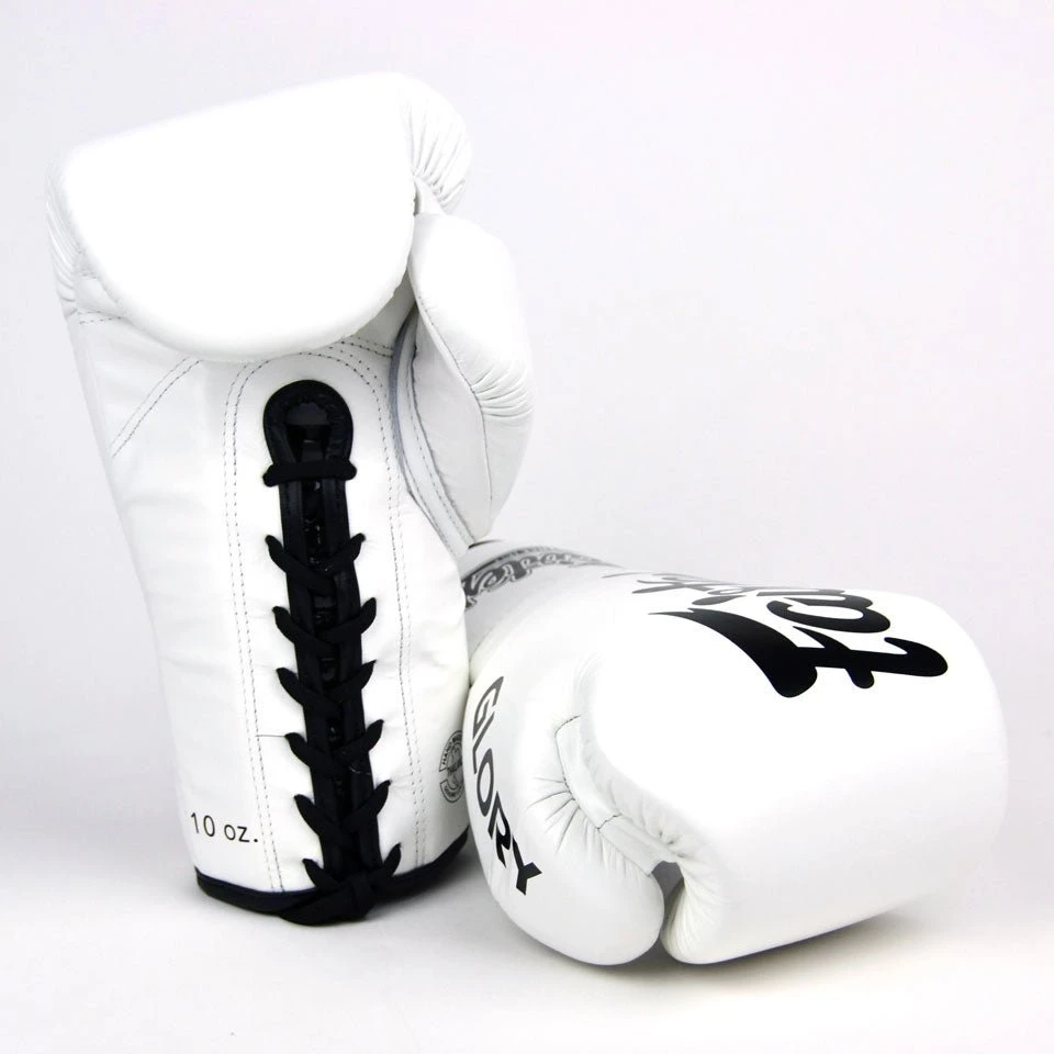 Fairtex X Glory Lace Boxing Gloves - White 3 Fairtex X Glory Lace Boxing Gloves - White - Image 3