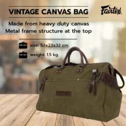 FAIRTEX VINTAGE DUFFEL BAG CANVAS GYM BAG