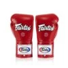 MUAY THAI BOXING GLOVES LACE-UP COMPETITION GLOVES FAIRTEX - BGL6 RED