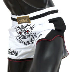 FAIRTEX MUAY THAI SHORTS FAIRTEX SLIM CUT BS1712 WHITE -Boxing Club Store muaythaishortsfairtexbs1712 3